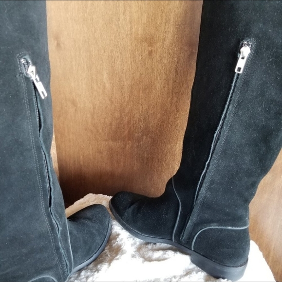 Ugg Gracen Suede Leather Black Riding Boots 8 - Picture 2 of 13